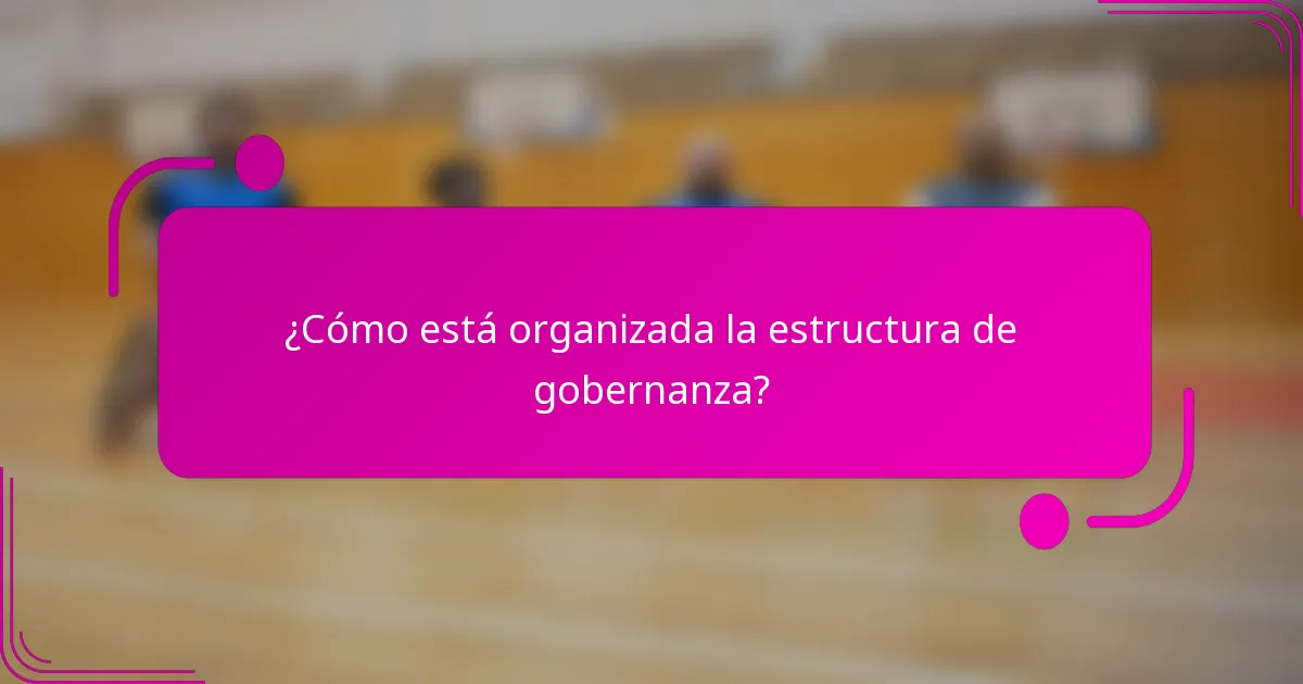 ¿Cómo está organizada la estructura de gobernanza?