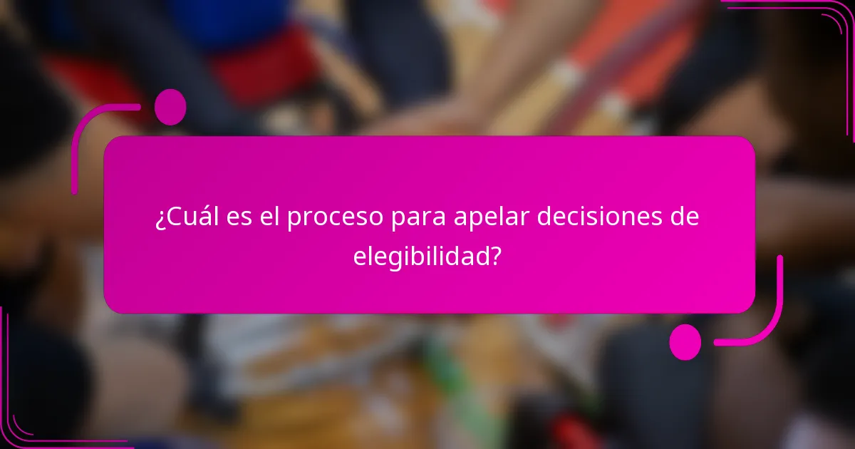 ¿Cuál es el proceso para apelar decisiones de elegibilidad?